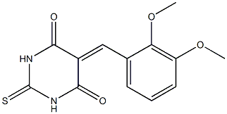 5-(2,3-dimethoxybenzylidene)-2-thioxohexahydropyrimidine-4,6-dione Structure