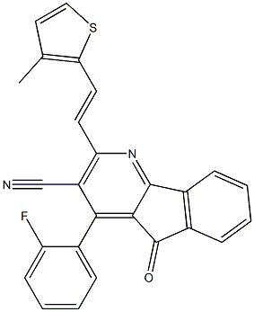 4-(2-fluorophenyl)-2-[(E)-2-(3-methyl-2-thienyl)ethenyl]-5-oxo-5H-indeno[1,2-b]pyridine-3-carbonitrile Structure