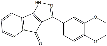 3-(3,4-dimethoxyphenyl)indeno[1,2-c]pyrazol-4(1H)-one 구조식 이미지