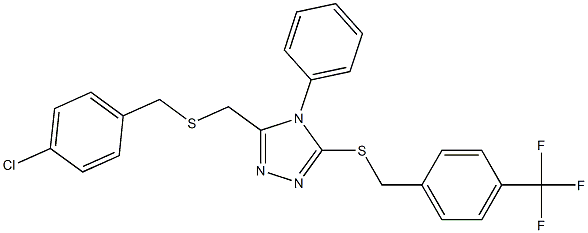 4-chlorobenzyl (4-phenyl-5-{[4-(trifluoromethyl)benzyl]sulfanyl}-4H-1,2,4-triazol-3-yl)methyl sulfide Structure