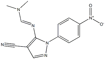 N'-[4-cyano-1-(4-nitrophenyl)-1H-pyrazol-5-yl]-N,N-dimethyliminoformamide 구조식 이미지