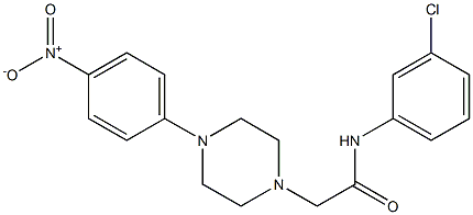 N-(3-chlorophenyl)-2-[4-(4-nitrophenyl)piperazino]acetamide 구조식 이미지