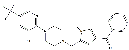 [5-({4-[3-chloro-5-(trifluoromethyl)-2-pyridinyl]piperazino}methyl)-1-methyl-1H-pyrrol-3-yl](phenyl)methanone 구조식 이미지