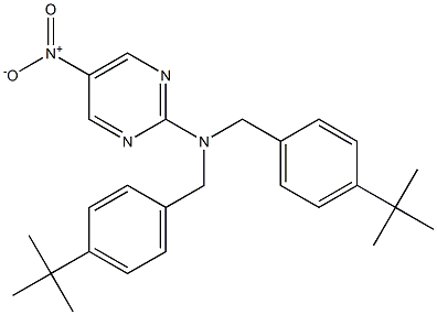 N,N-bis[4-(tert-butyl)benzyl]-5-nitro-2-pyrimidinamine Structure