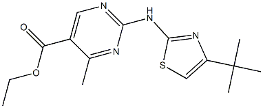 ethyl 2-{[4-(tert-butyl)-1,3-thiazol-2-yl]amino}-4-methylpyrimidine-5-carboxylate 구조식 이미지