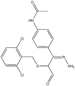 N1-[4-(2-{2-[(2,6-dichlorobenzyl)thio]acetyl}carbohydrazonoyl)phenyl]acetamide Structure