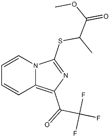 methyl 2-{[1-(2,2,2-trifluoroacetyl)imidazo[1,5-a]pyridin-3-yl]thio}propanoate 구조식 이미지