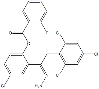 4-chloro-2-[2-(2,4,6-trichlorophenyl)ethanhydrazonoyl]phenyl 2-fluorobenzoa te Structure