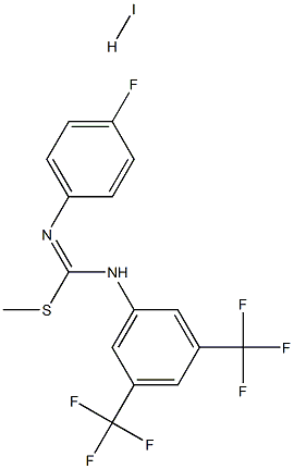 methyl N-(4-fluorophenyl)-[3,5-di(trifluoromethyl)anilino]methanimidothioate hydroiodide 구조식 이미지