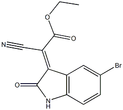 ethyl 2-(5-bromo-2-oxo-2,3-dihydro-1H-indol-3-yliden)-2-cyanoacetate 구조식 이미지