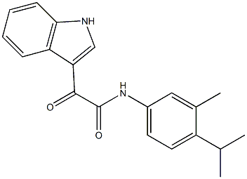 2-(1H-indol-3-yl)-N-(4-isopropyl-3-methylphenyl)-2-oxoacetamide 구조식 이미지