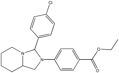 ethyl 4-[3-(4-chlorophenyl)perhydroimidazo[1,5-a]pyridin-2-yl]benzoate Structure