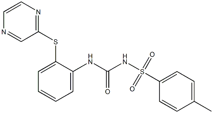 2-({2-[({[(4-methylphenyl)sulfonyl]amino}carbonyl)amino]phenyl}sulfanyl)pyrazine Structure