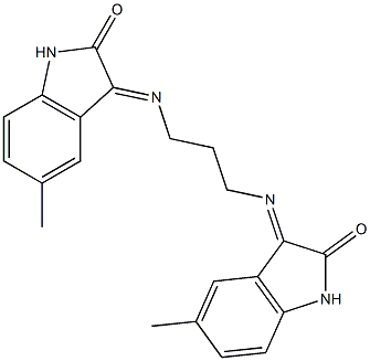 5-methyl-3-({3-[(5-methyl-2-oxo-2,3-dihydro-1H-indol-3-yliden)amino]propyl}imino)indolin-2-one 구조식 이미지