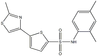 N2-(2,4-dimethylphenyl)-5-(2-methyl-1,3-thiazol-4-yl)thiophene-2-sulfonamide 구조식 이미지