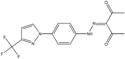 3-(2-{4-[3-(trifluoromethyl)-1H-pyrazol-1-yl]phenyl}hydrazono)pentane-2,4-dione Structure