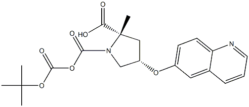 (2S,4S)-1-Boc-2-methyl4-(quinolin-6-yloxy)pyrrolidine-1,2-dicarboxylate 구조식 이미지