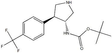 Trans (+/-) Tert-Butyl 4-(4-(Trifluoromethyl)Phenyl)Pyrrolidin-3-Ylcarbamate 구조식 이미지