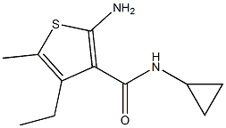 2-Amino-N-cyclopropyl-4-ethyl-5-methylthiophene-3-carboxamide 구조식 이미지