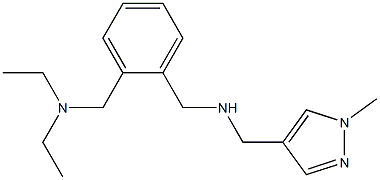 ({2-[(diethylamino)methyl]phenyl}methyl)[(1-methyl-1H-pyrazol-4-yl)methyl]amine Structure