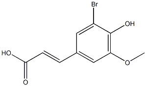 (2E)-3-(3-bromo-4-hydroxy-5-methoxyphenyl)prop-2-enoic acid 구조식 이미지