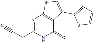 (4-oxo-5-thien-2-yl-3,4-dihydrothieno[2,3-d]pyrimidin-2-yl)acetonitrile 구조식 이미지