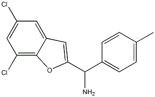 (5,7-dichloro-1-benzofuran-2-yl)(4-methylphenyl)methanamine Structure