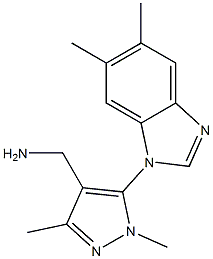 [5-(5,6-dimethyl-1H-1,3-benzodiazol-1-yl)-1,3-dimethyl-1H-pyrazol-4-yl]methanamine 구조식 이미지
