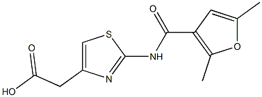 {2-[(2,5-dimethyl-3-furoyl)amino]-1,3-thiazol-4-yl}acetic acid Structure