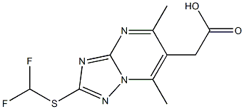 {2-[(difluoromethyl)thio]-5,7-dimethyl[1,2,4]triazolo[1,5-a]pyrimidin-6-yl}acetic acid 구조식 이미지