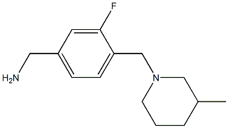{3-fluoro-4-[(3-methylpiperidin-1-yl)methyl]phenyl}methanamine 구조식 이미지