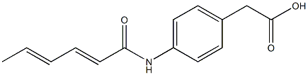 {4-[(2E,4E)-hexa-2,4-dienoylamino]phenyl}acetic acid 구조식 이미지