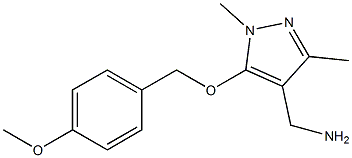 {5-[(4-methoxyphenyl)methoxy]-1,3-dimethyl-1H-pyrazol-4-yl}methanamine Structure
