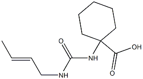 1-({[(2E)-but-2-enylamino]carbonyl}amino)cyclohexanecarboxylic acid Structure