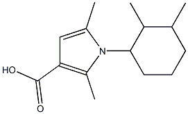 1-(2,3-dimethylcyclohexyl)-2,5-dimethyl-1H-pyrrole-3-carboxylic acid 구조식 이미지