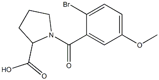 1-(2-bromo-5-methoxybenzoyl)pyrrolidine-2-carboxylic acid 구조식 이미지