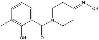 1-(2-hydroxy-3-methylbenzoyl)piperidin-4-one oxime Structure