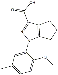 1-(2-methoxy-5-methylphenyl)-1H,4H,5H,6H-cyclopenta[c]pyrazole-3-carboxylic acid 구조식 이미지