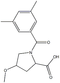 1-(3,5-dimethylbenzoyl)-4-methoxypyrrolidine-2-carboxylic acid Structure