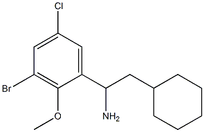 1-(3-bromo-5-chloro-2-methoxyphenyl)-2-cyclohexylethan-1-amine 구조식 이미지