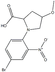 1-(4-bromo-2-nitrophenyl)-4-methoxypyrrolidine-2-carboxylic acid 구조식 이미지