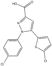 1-(4-chlorophenyl)-5-(5-chlorothiophen-2-yl)-1H-pyrazole-3-carboxylic acid Structure