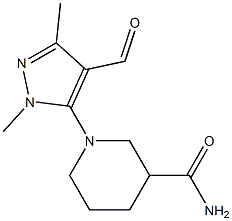 1-(4-formyl-1,3-dimethyl-1H-pyrazol-5-yl)piperidine-3-carboxamide Structure