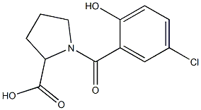 1-(5-chloro-2-hydroxybenzoyl)pyrrolidine-2-carboxylic acid 구조식 이미지