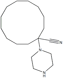 1-(piperazin-1-yl)cyclododecane-1-carbonitrile Structure