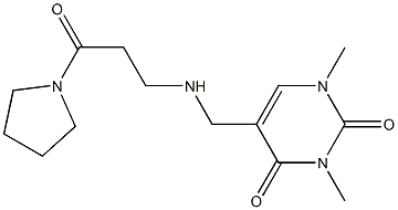 1,3-dimethyl-5-({[3-oxo-3-(pyrrolidin-1-yl)propyl]amino}methyl)-1,2,3,4-tetrahydropyrimidine-2,4-dione 구조식 이미지