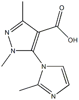 1,3-dimethyl-5-(2-methyl-1H-imidazol-1-yl)-1H-pyrazole-4-carboxylic acid 구조식 이미지