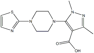 1,3-dimethyl-5-[4-(1,3-thiazol-2-yl)piperazin-1-yl]-1H-pyrazole-4-carboxylic acid 구조식 이미지