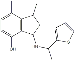 1,7-dimethyl-3-{[1-(thiophen-2-yl)ethyl]amino}-2,3-dihydro-1H-inden-4-ol Structure