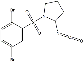 1-[(2,5-dibromobenzene)sulfonyl]-2-isocyanatopyrrolidine Structure